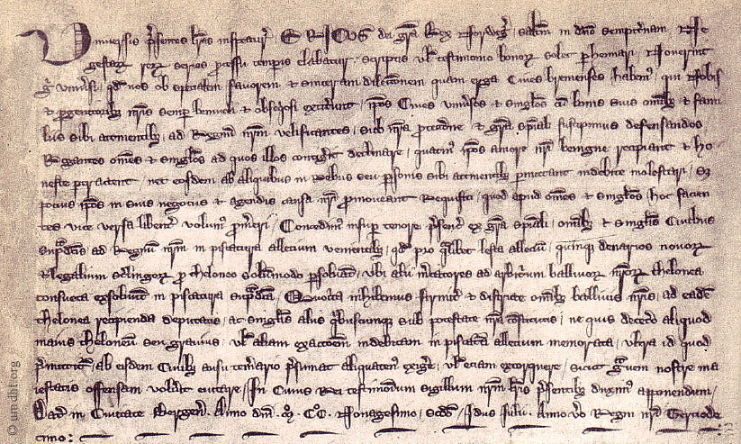 Privileg aus dem Jahre 1292 von König Erich von Norwegen für Bürger der Stadt Bremen Privileg aus dem Jahre 1292 von König Erich von Norwegen für Bürger der Stadt Bremen